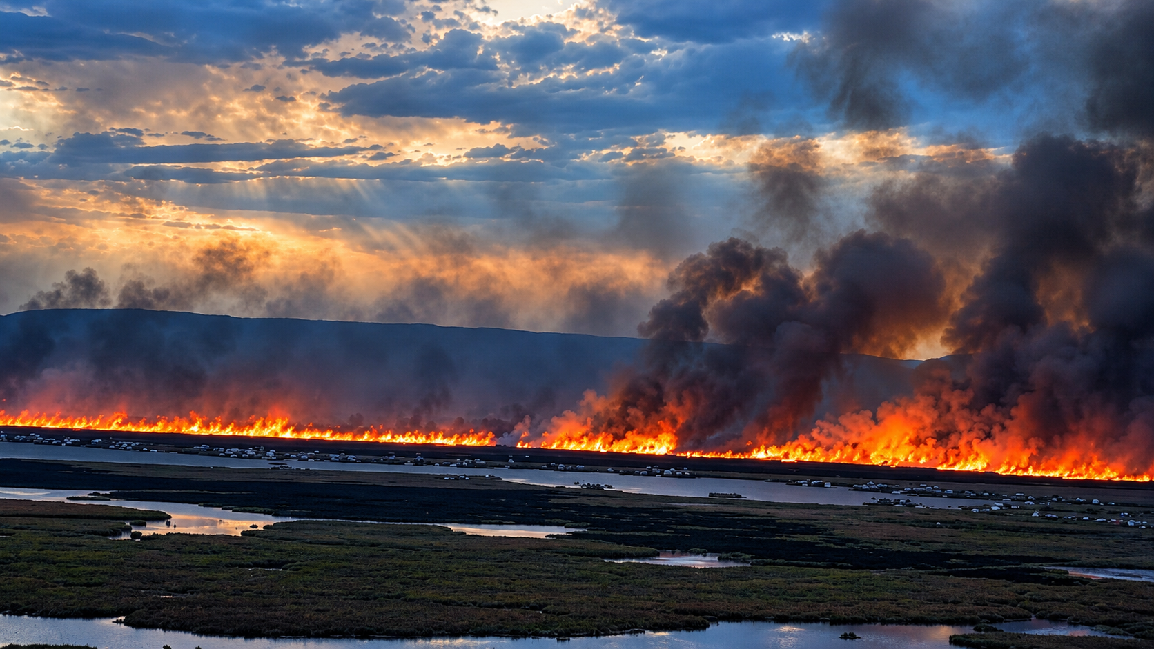 Incendio en el lago Titicaca arrasa con 200 hectáreas de totorales cerca de las islas de los Uros
